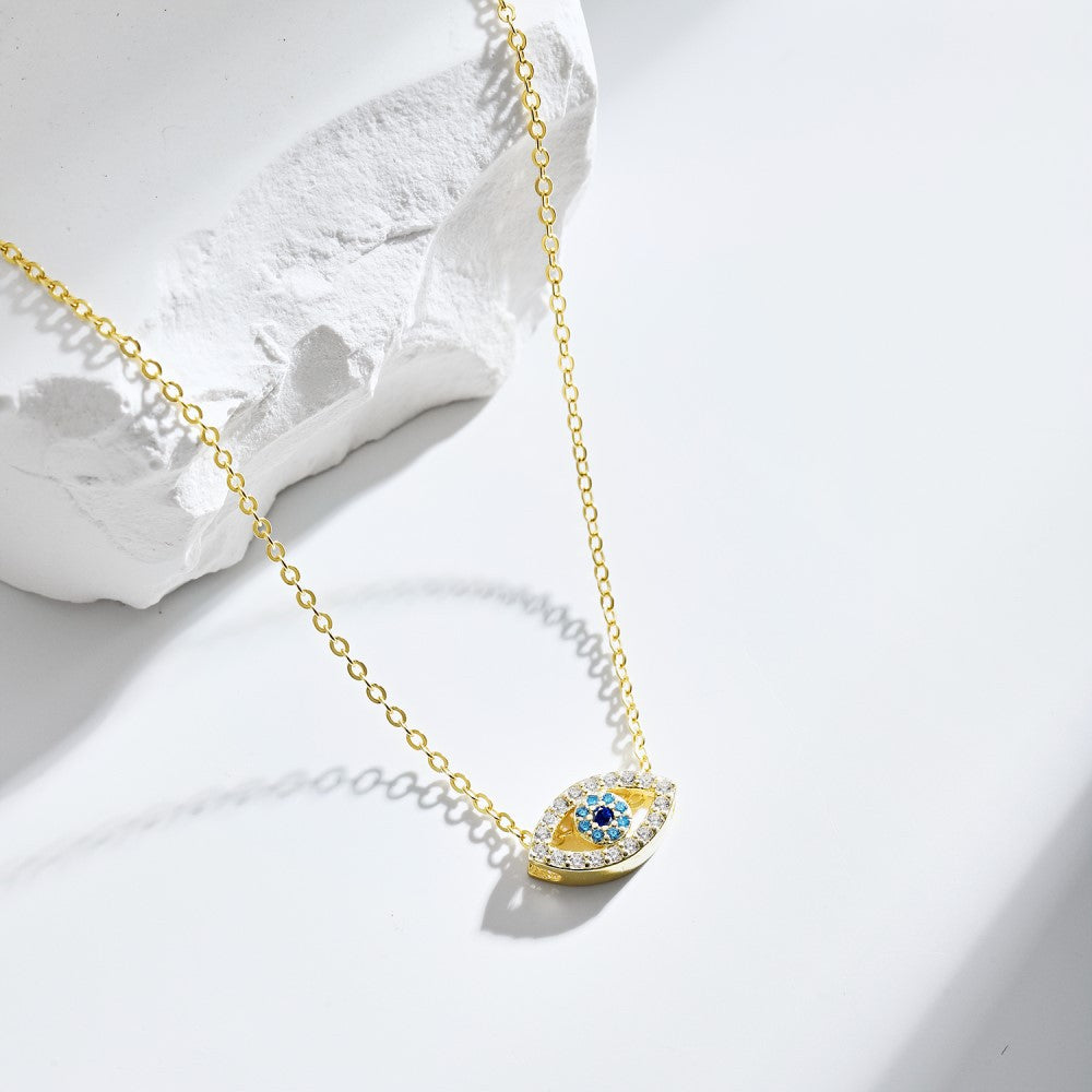 Collar con colgante de ojo de diablo de circón con personalidad de moda
