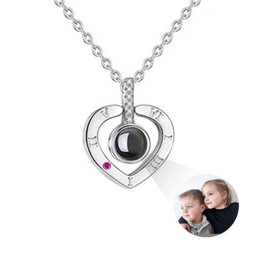 Photo projection Roman numeral necklace