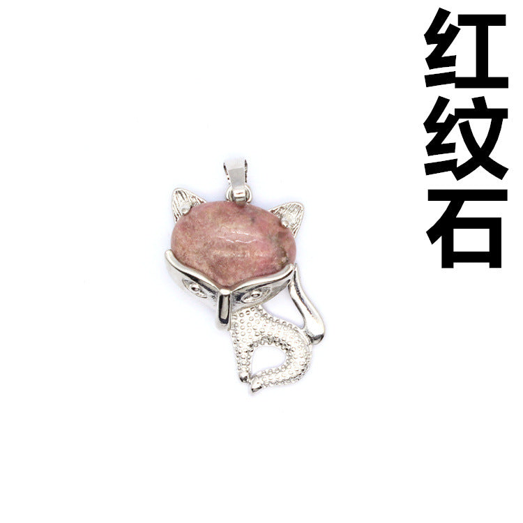 Ancient style little fox crystal pendant