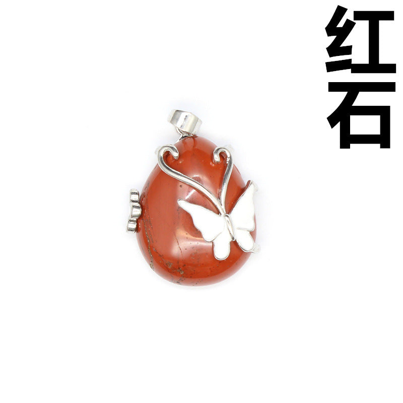 Teardrop Butterfly Shaped Crystal Pendant