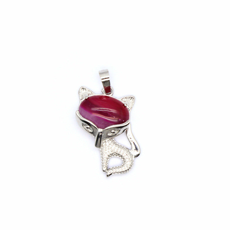 Ancient style little fox crystal pendant