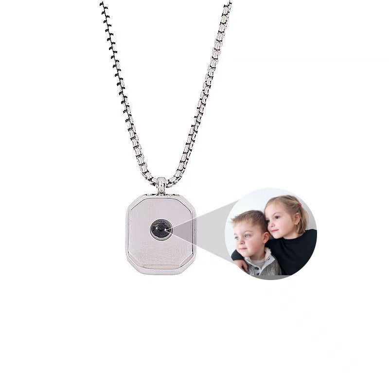 Photo projection pendant necklace
