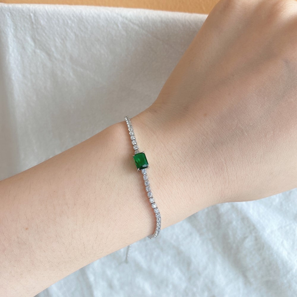 Pulsera de tenis de lujo con circonita esmeralda