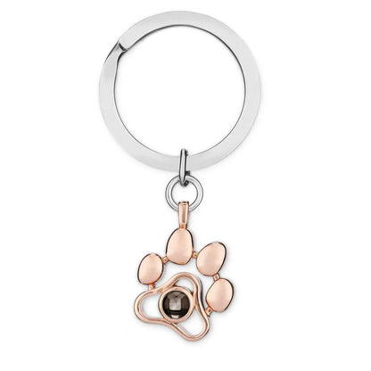 Photo projection dog paw necklace