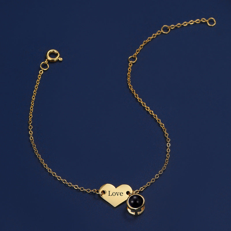 Photo Projection Heart Shaped Bracelet