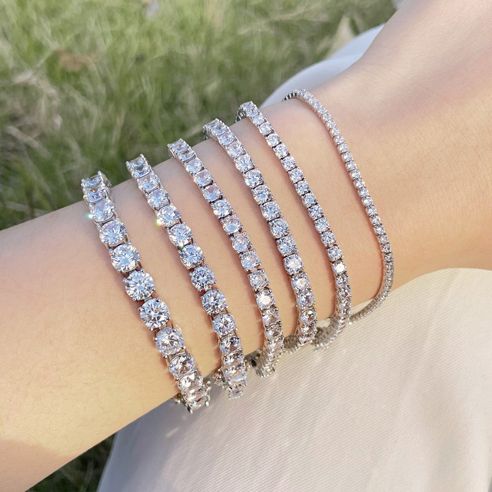Pulsera de circonitas de hilera completa