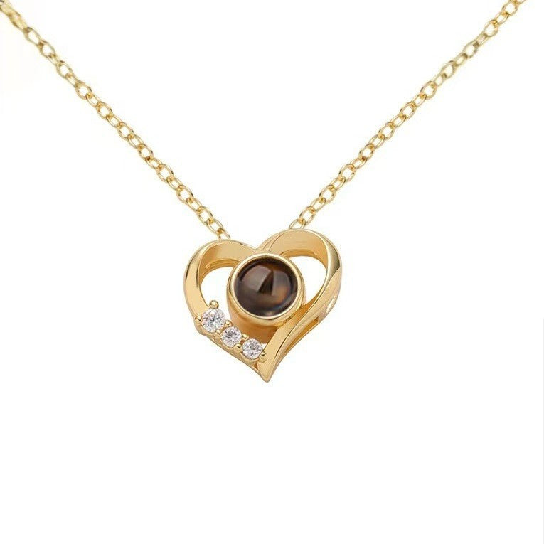 Photo Projection Heart Necklace