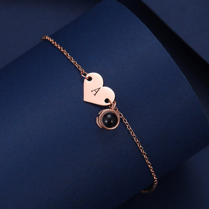 Photo Projection Heart Shaped Bracelet