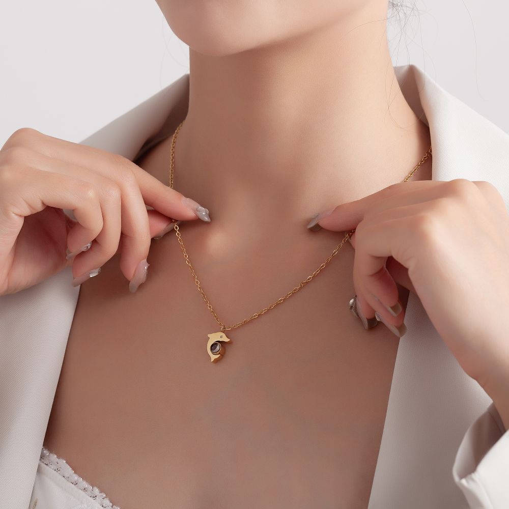 Photo Projection Dolphin Necklace