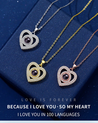 Collar con colgante de corazón con proyección de fotos