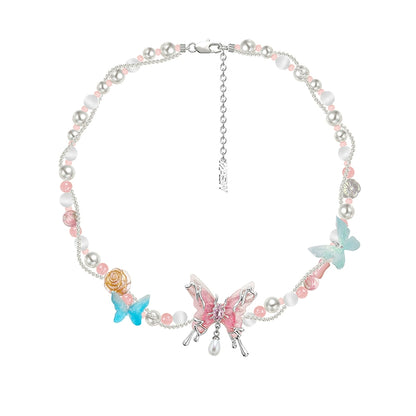 Collar de mariposas de colores 