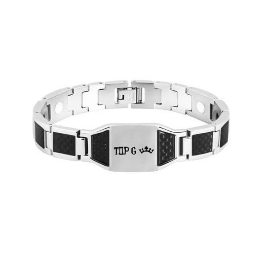 Pulsera de cuero grabada para hombre 