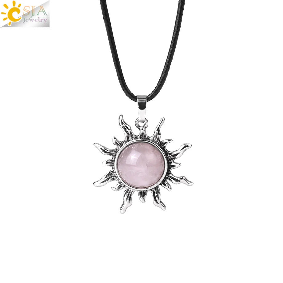 Vintage Amethyst Sunflower Pendant