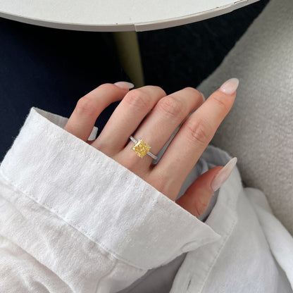 Anillo de circonita con corte de flor de hielo clásico y moderno