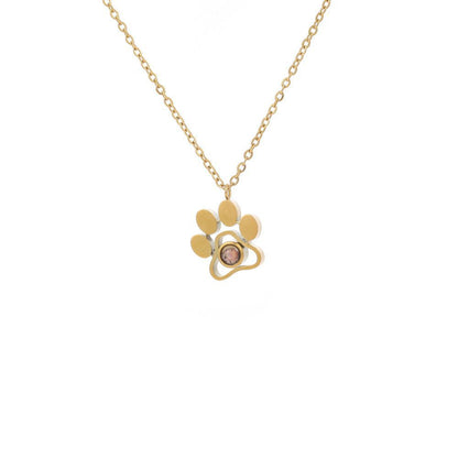 Dog Paw Photo Projection Necklace