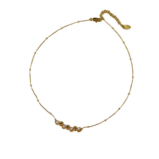 High-grade retro freshwater pearl twist necklace
