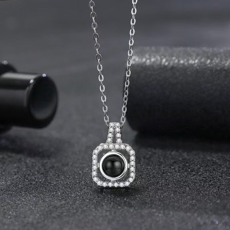 Photo projection square you necklace