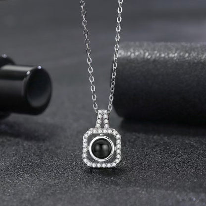 Photo projection square you necklace