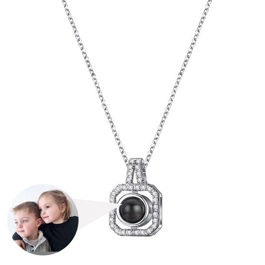 Photo projection square you necklace