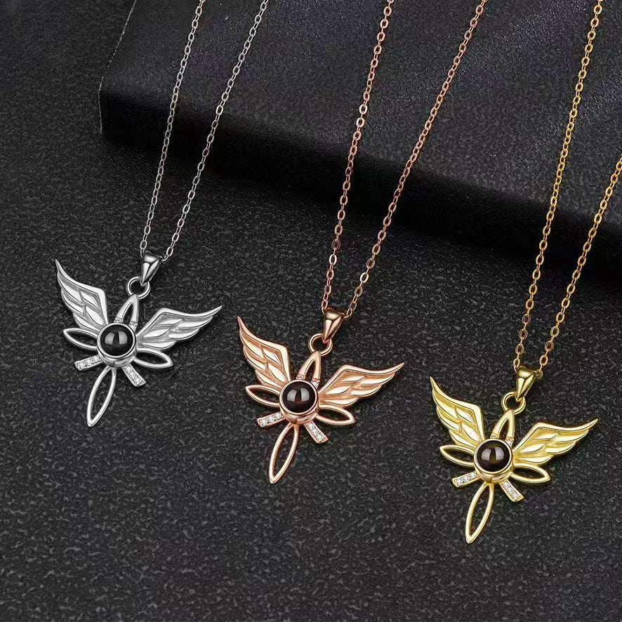 Angel Wings Photo Projection Necklace