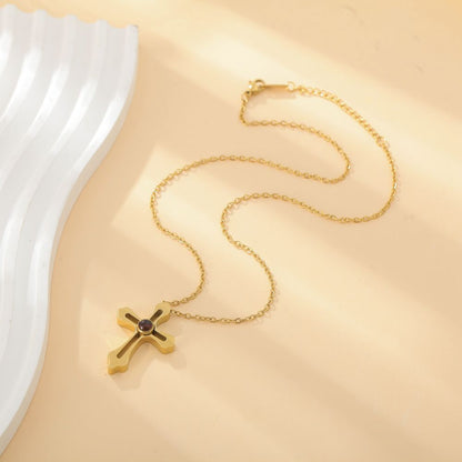 Photo Projection Cross Necklace