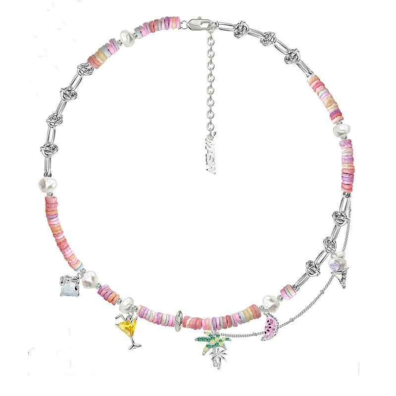 Hermoso collar de color caramelo 