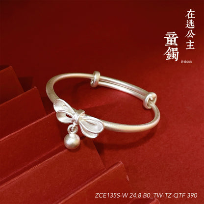 Chinese Bow Bell Sterling Silver Bracelet