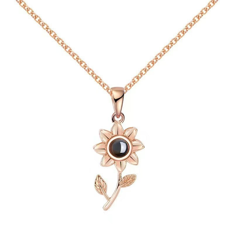 Photo projection pendant necklace