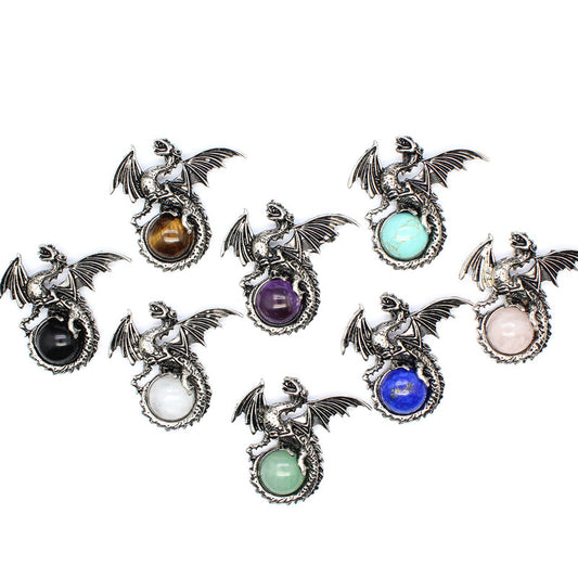 Vintage Natural Stone Dragon Pendant
