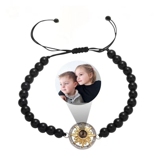 Pulsera de piedra natural con proyección de fotos de girasoles 