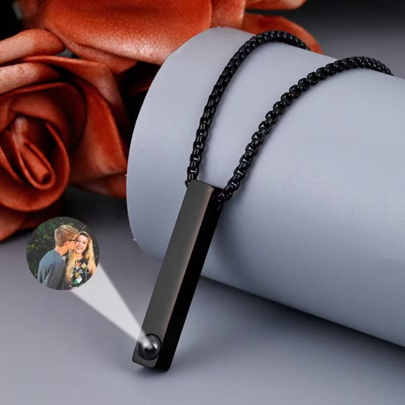 Photo projection pendant necklace