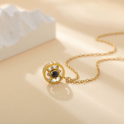 Photo projection letter necklace
