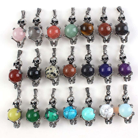 Round Bead Skull Pendant