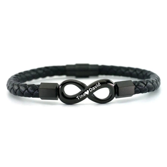 DIY engraved 8-character leather cord bracelet