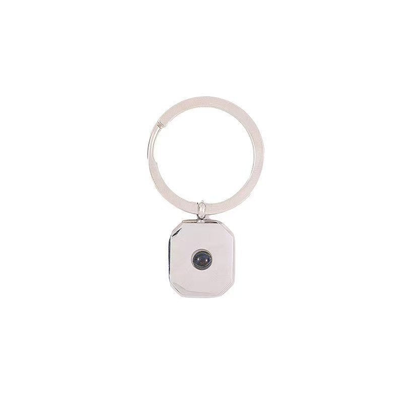 Photo projection square necklace