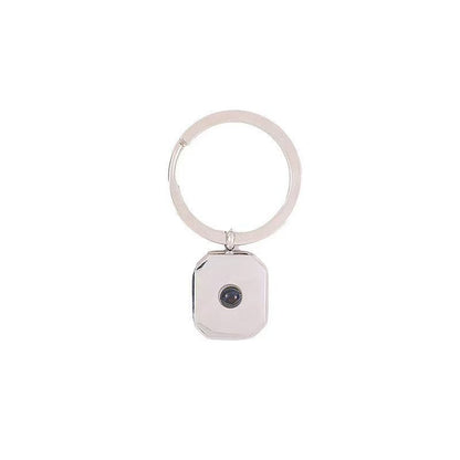 Photo projection square necklace