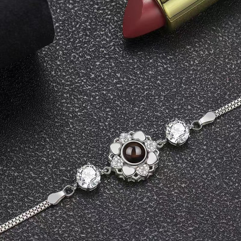 Pulsera con proyección de fotos de girasol 