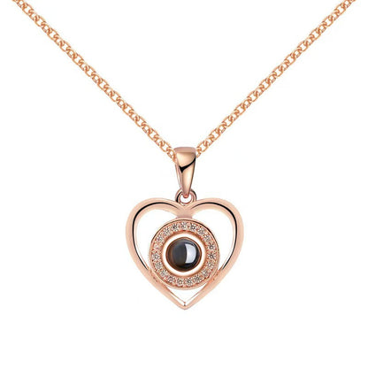 Photo Projection Heart Necklace