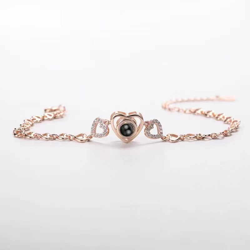 Pulsera de proyección de fotos en forma de corazón 