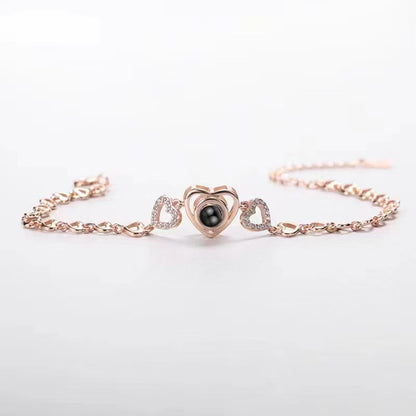Pulsera de proyección de fotos en forma de corazón 