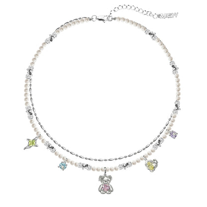Millennial style cute bear necklace