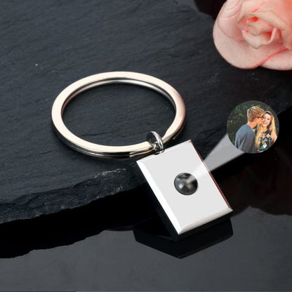 Photo projection square necklace