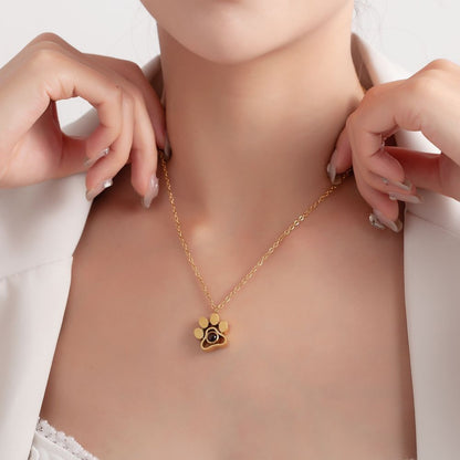 Dog Paw Photo Projection Necklace