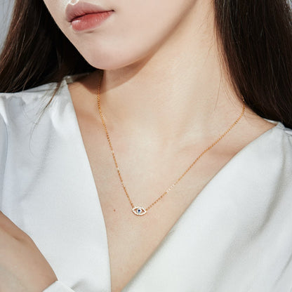 Collar con colgante de ojo de diablo de circón con personalidad de moda