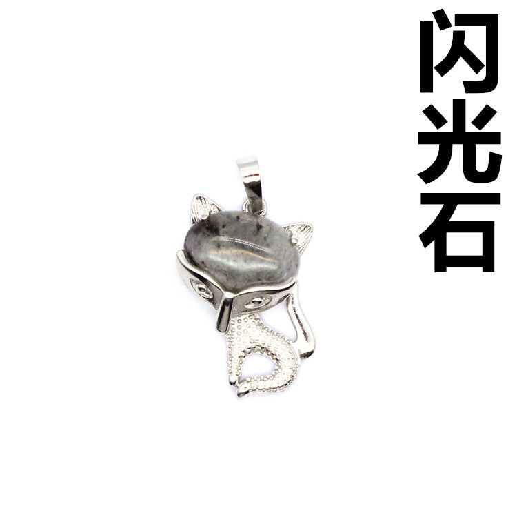Ancient style little fox crystal pendant