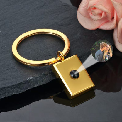 Photo projection square necklace