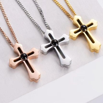 Photo projection pendant necklace