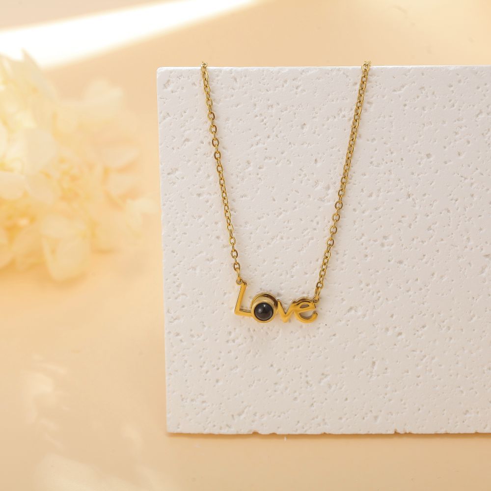 Photo projection letter necklace