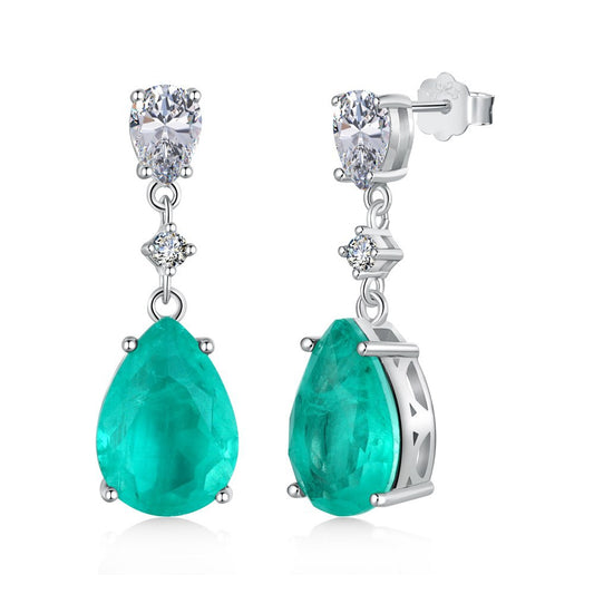 Elegantes pendientes de lágrima verde