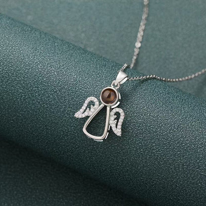 Photo Projection Angel Wings Necklace